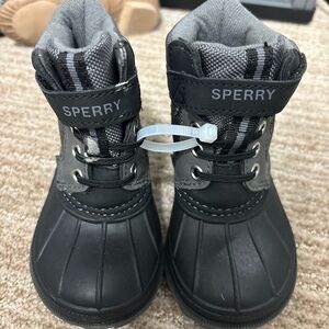 Sperry Kids Black and Gray Boots